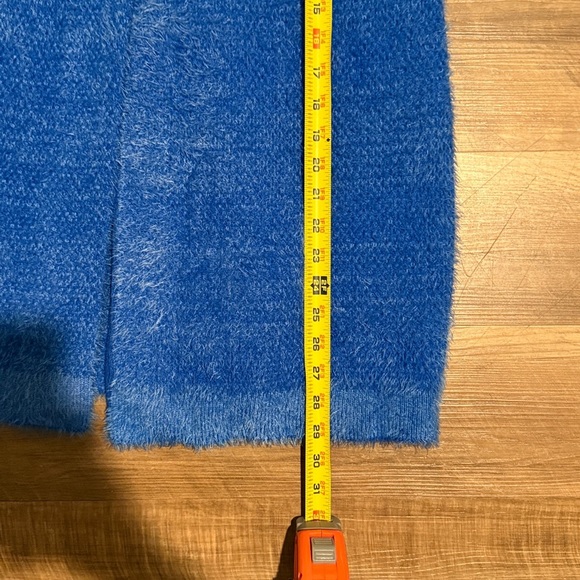 Women’s Lauren Michelle Sweater Knit Open Front Buttons Blue Silver Sz Medium - Picture 8 of 9